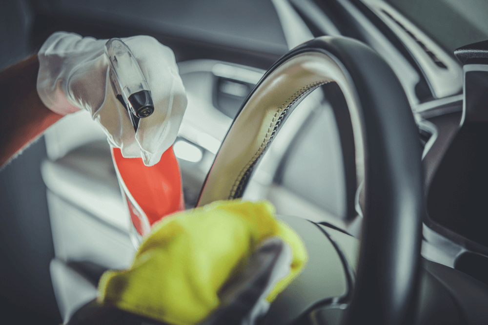 Remove Excess Dirt And Stains on Steering Wheel