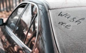 Dirty car window